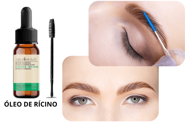 Produtos brow lamination e óleo de rícino 